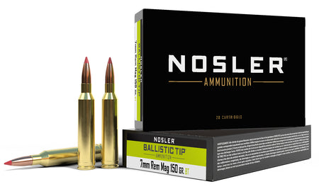 Nosler 7mm Remington Mag  150 grain Spitzer Ballistic Tip ammunition