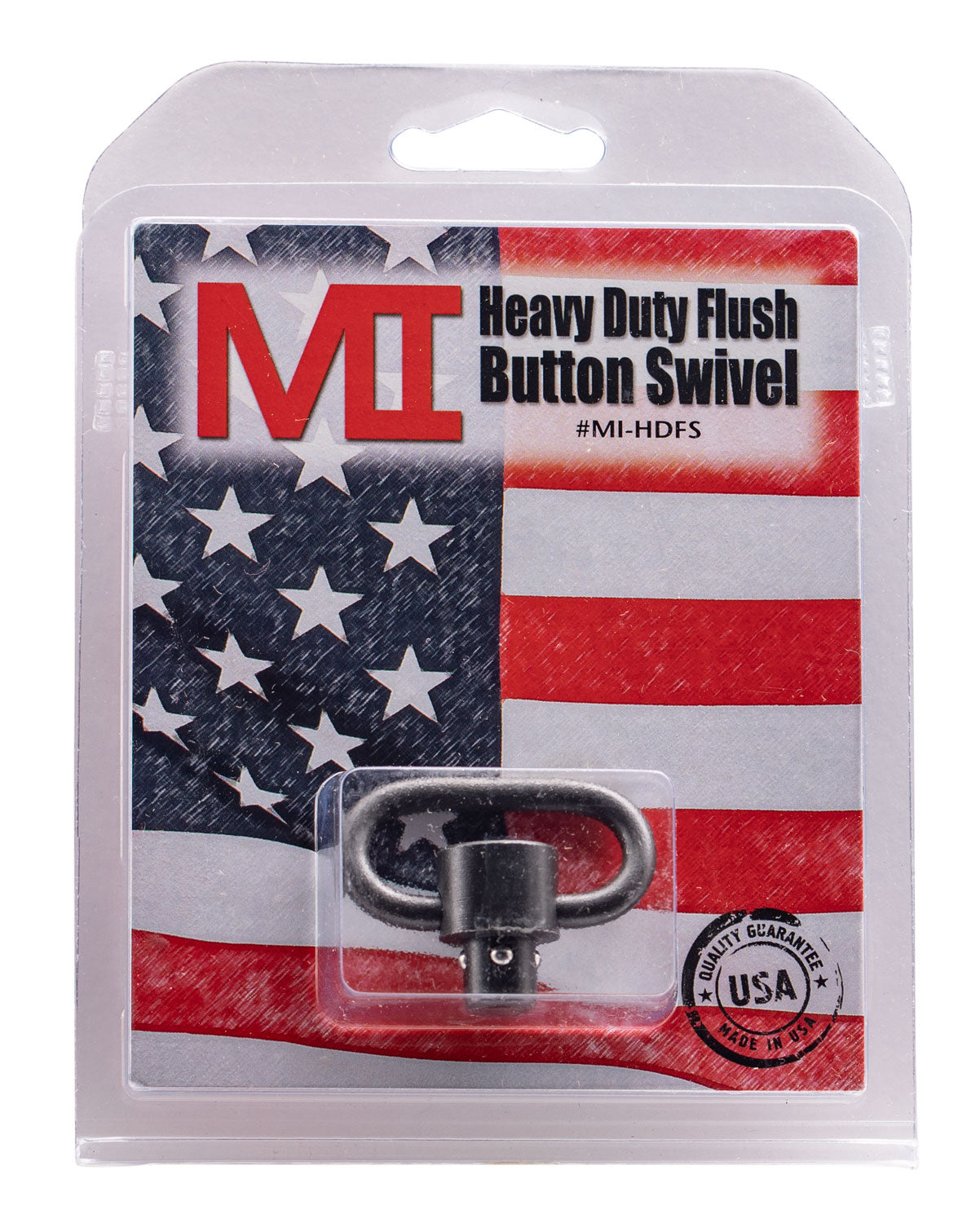 Midwest Industries Heavy-Duty QD Sling Swivel MIHDFS 1.25" Black Manganese Phosphate Steel Push Button