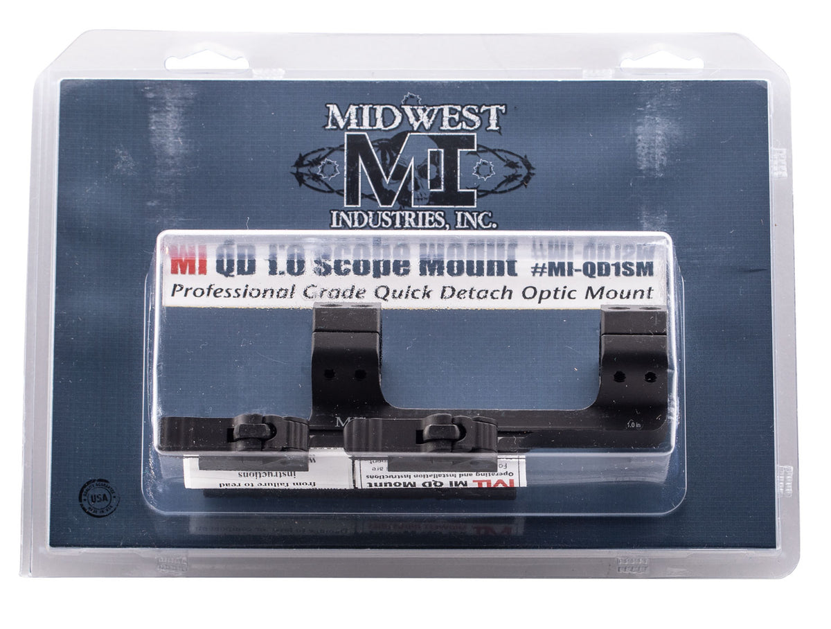 Midwest Industries MIQD1SM 1" Tube QD Scope Mount Ring Combo Hardcoat Anodized Black