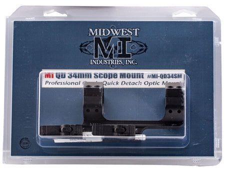Midwest Industries MIQD34SM 34mm Tube QD Scope Mount and Ring Combo Hardcoat Anodized Black