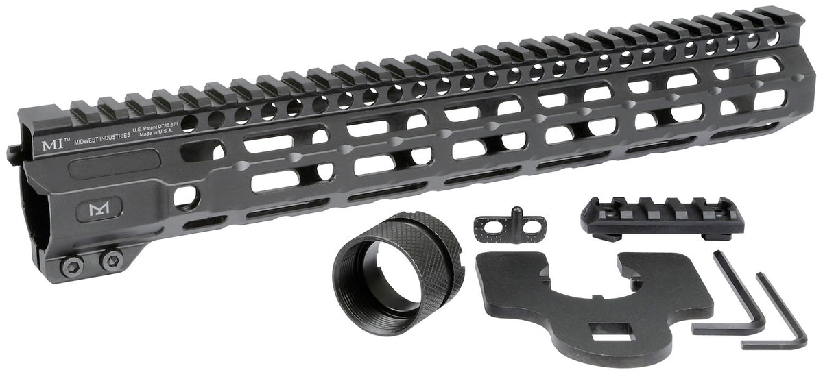 Midwest Industries M-Series One-Piece Combat Rail AR Platform Black 12.62" Aluminum