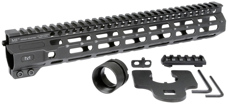 Midwest Industries M-Series One-Piece Combat Rail AR Platform Black 12.62" Aluminum
