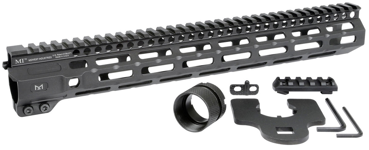 Midwest Industries M-Series AR-15 6061 Aluminum Picatinny Rail Black Anodized 14"