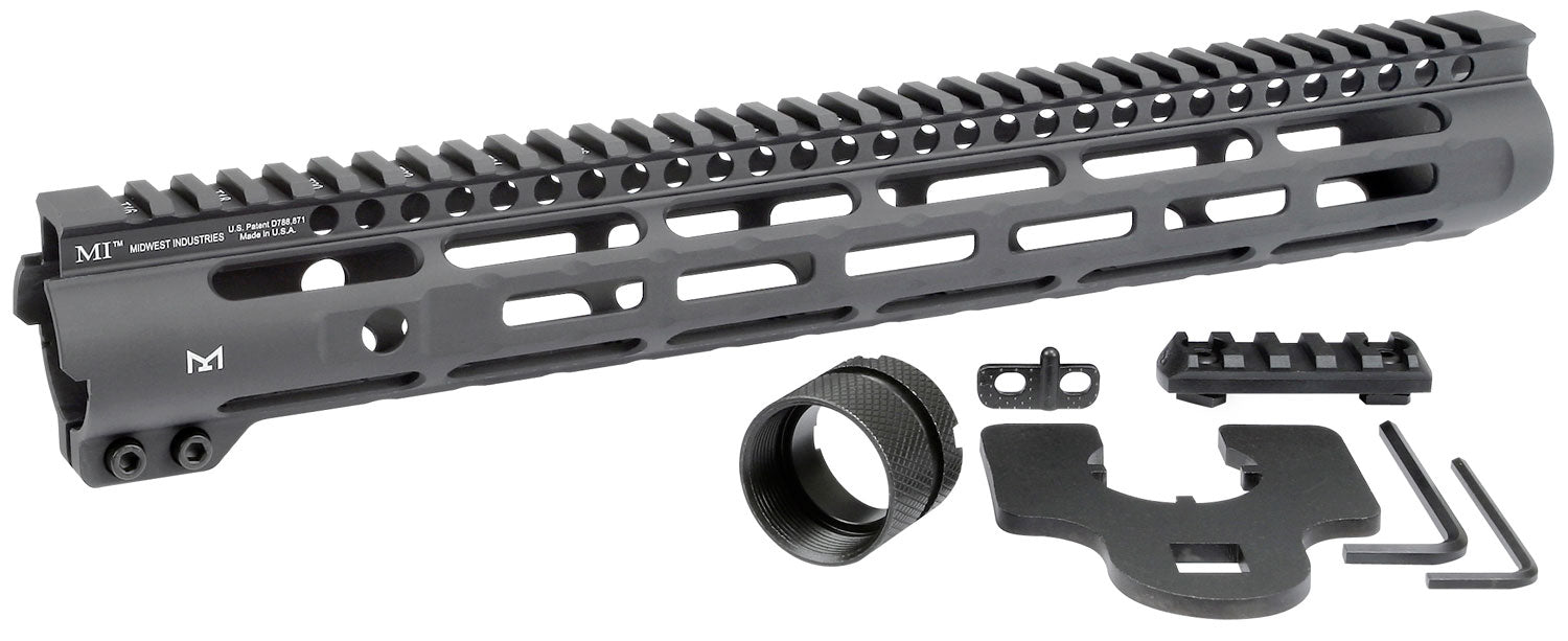 Midwest Industries Slimline AR-15 Free Float Handguard Black 14" Aluminum