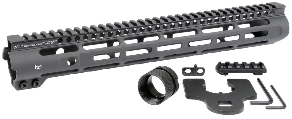 Midwest Industries Slimline AR-15 Free Float Handguard Black 14" Aluminum