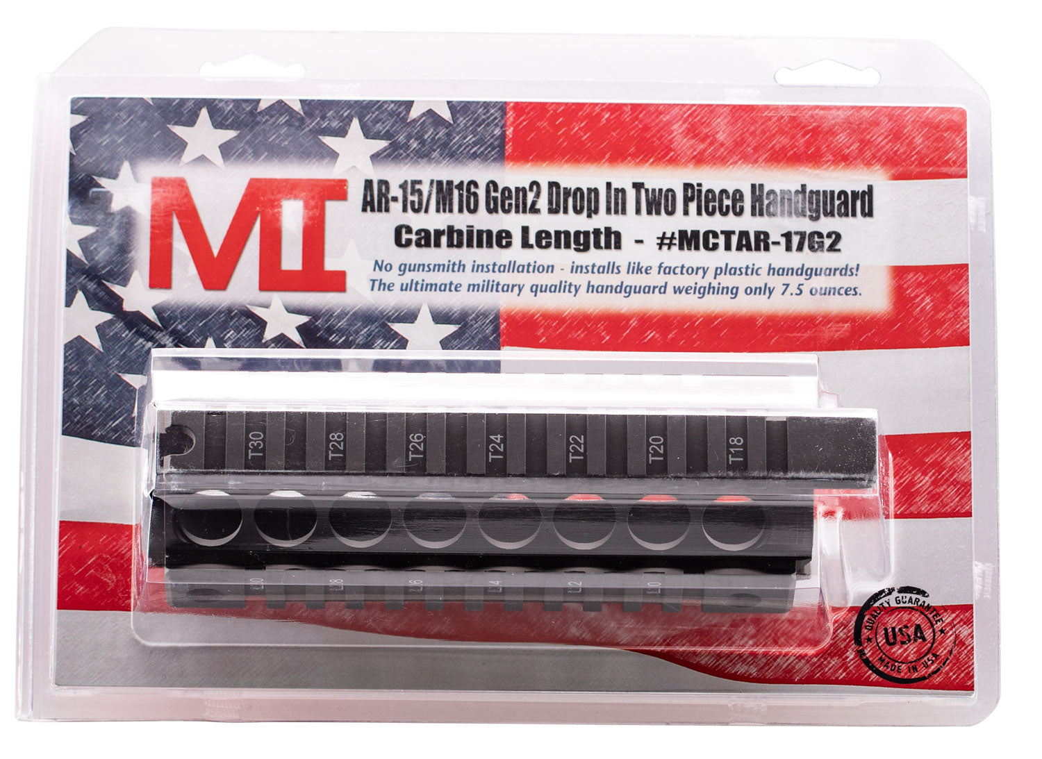 Midwest Industries MCTAR17G2 AR-15 Gen 2 7" Handguard Drop-In 6061 Aluminum Black Anodized