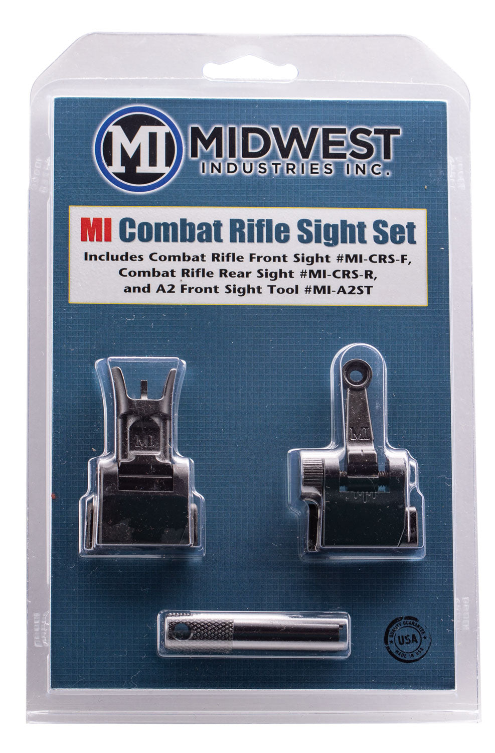 Midwest Industries MICRSSET Flip-Up Sight Set Black Phosphate Steel for AR-15 M16 M4