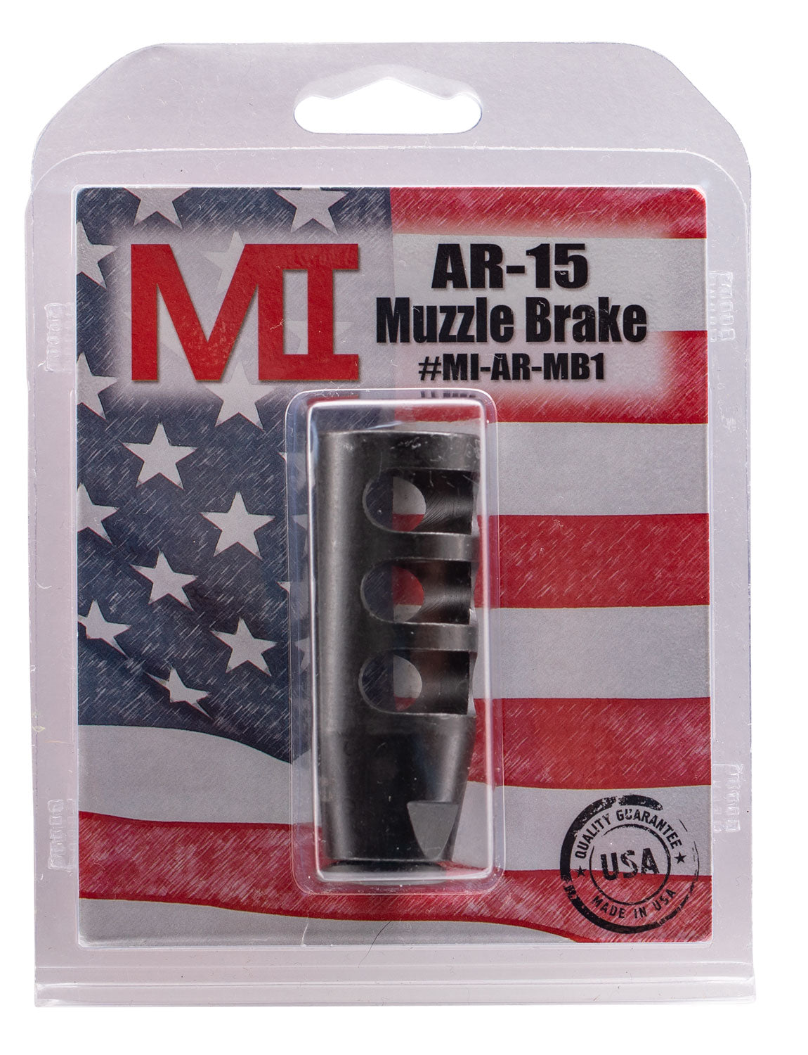 Midwest Industries MIARMB1 Black Phosphate Tool Steel Muzzle Brake 1/2"-28 tpi for 223 Rem / 5.56 AR