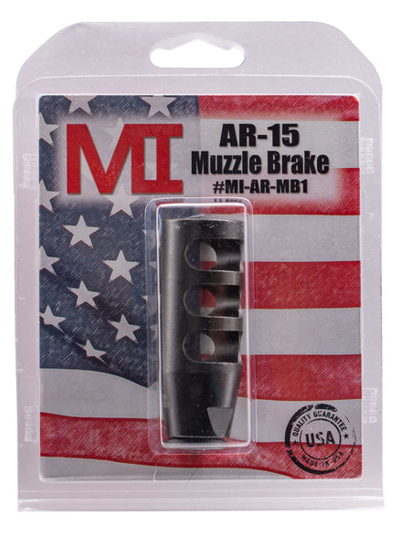 Midwest Industries MIARMB1 Black Phosphate Tool Steel Muzzle Brake 1/2"-28 tpi for 223 Rem / 5.56 AR