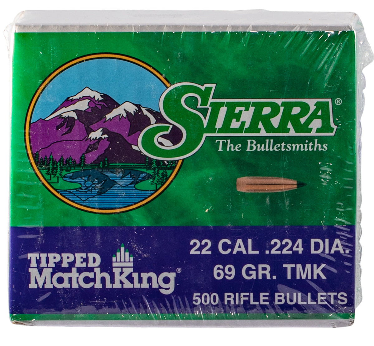 Sierra 7169C Tipped MatchKing .22 Caliber 69 Grain TMK Bullets 500/Box