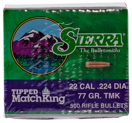 Sierra 7177C Tipped MatchKing .22 Caliber 77 Grain TMK Bullets 500/Box