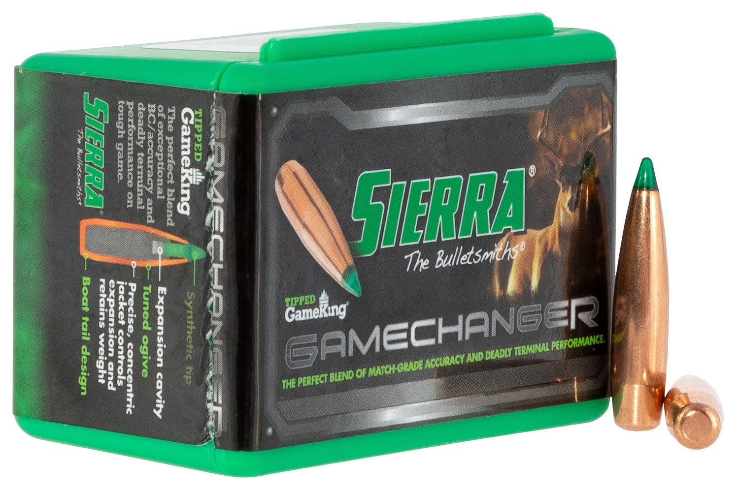 Sierra 4100T Tipped GameKing 6mm Caliber 90 Grain HPBT Bullets 50/Box