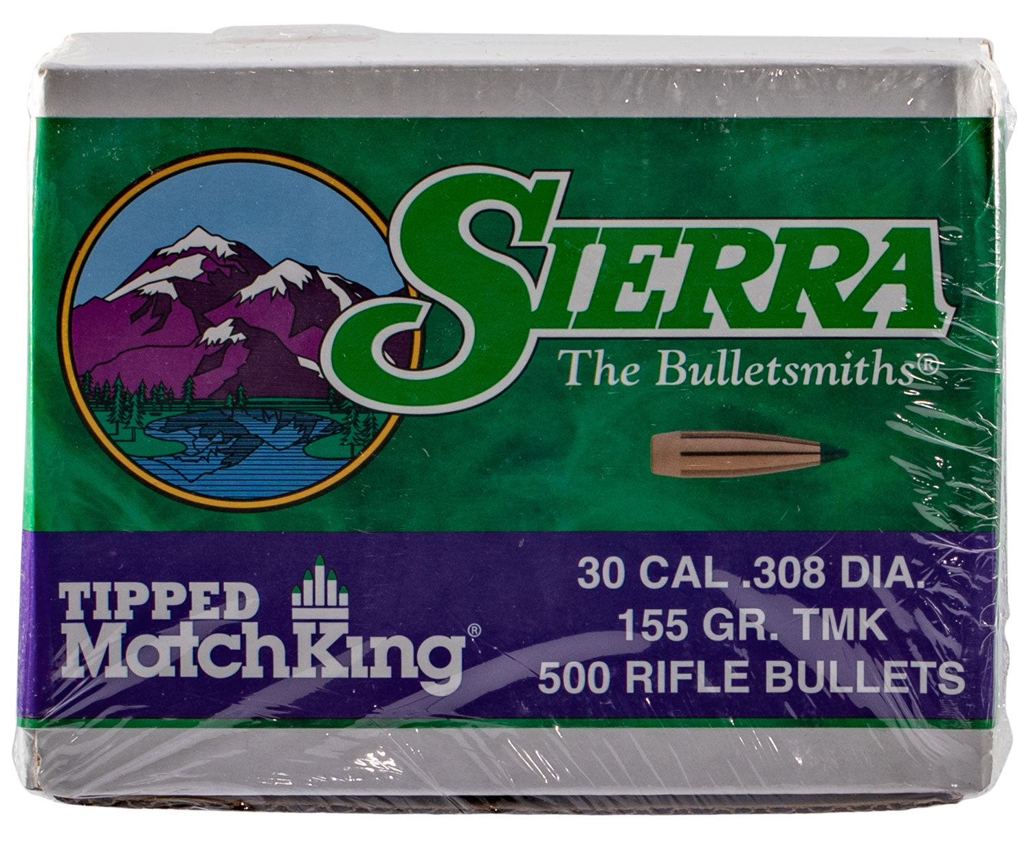 Sierra Tipped MatchKing 7755C .30 Caliber 155 Grain Bullets 500ct