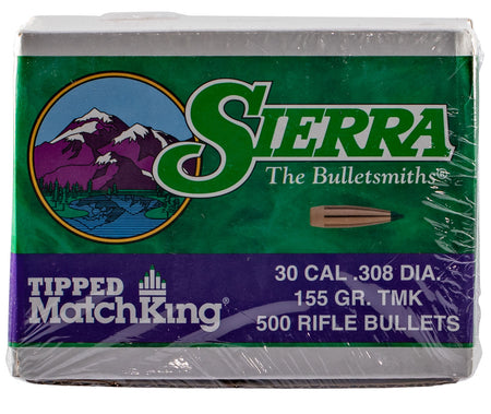 Sierra Tipped MatchKing 7755C .30 Caliber 155 Grain Bullets 500ct