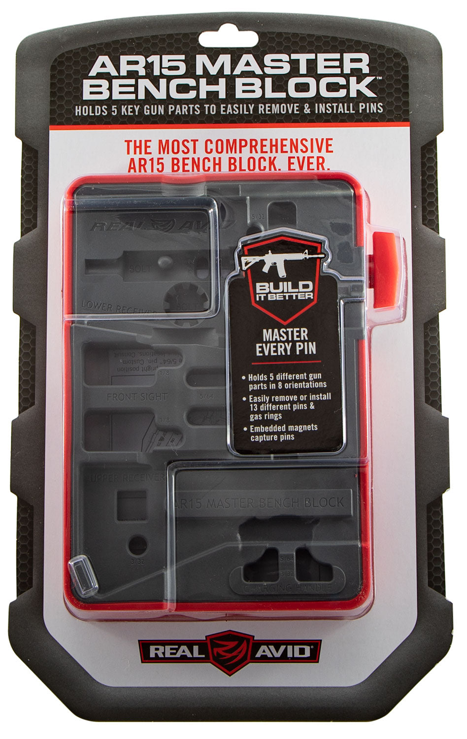Real Avid AVAR15MBB Master Bench Block Black Polymer Resin AR-15