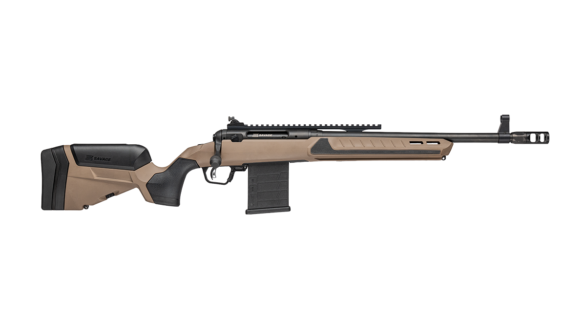 Savage Arms 32976 110 Scout V2 308 Win 10+1 16.50" Medium Heavy Profile Barrel, Arca Rail Forend, Coyote Tan AccuStock w/AccuFit V2 Polymer Stock