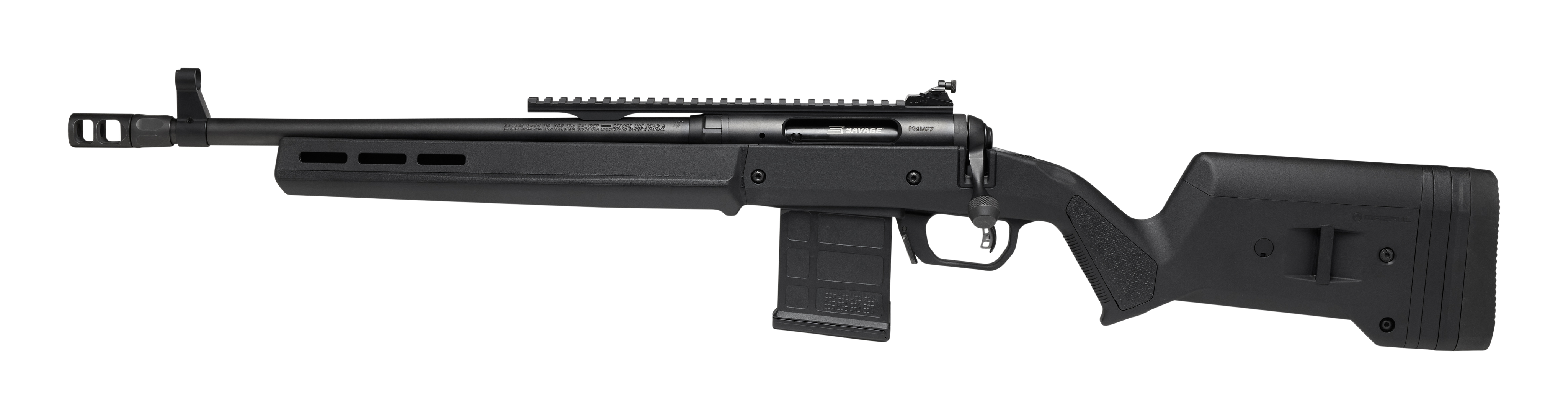 Savage Arms 58186 110 Scout Full Size 450 Bushmaster 5+1 16.50" Matte Black Threaded Barrel, Picatinny Rail Carbon Steel Receiver, Black Magpul Hunter Synthetic Stock, Left Hand