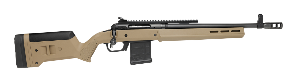 Savage Arms 58190 110 Scout Full Size 300 Blackout 10+1 16.50" Flat Dark Earth Threaded Barrel, Picatinny Rail Carbon Steel Receiver, Magpul Hunter Synthetic Stock