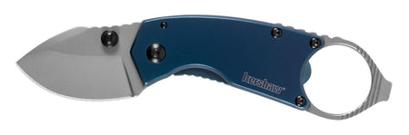 Kershaw 8710 Antic 1.7-Inch Folding Drop Point 8Cr13MoV Blade Blue PVD Stainless Steel Handle Karambit-Style Ring