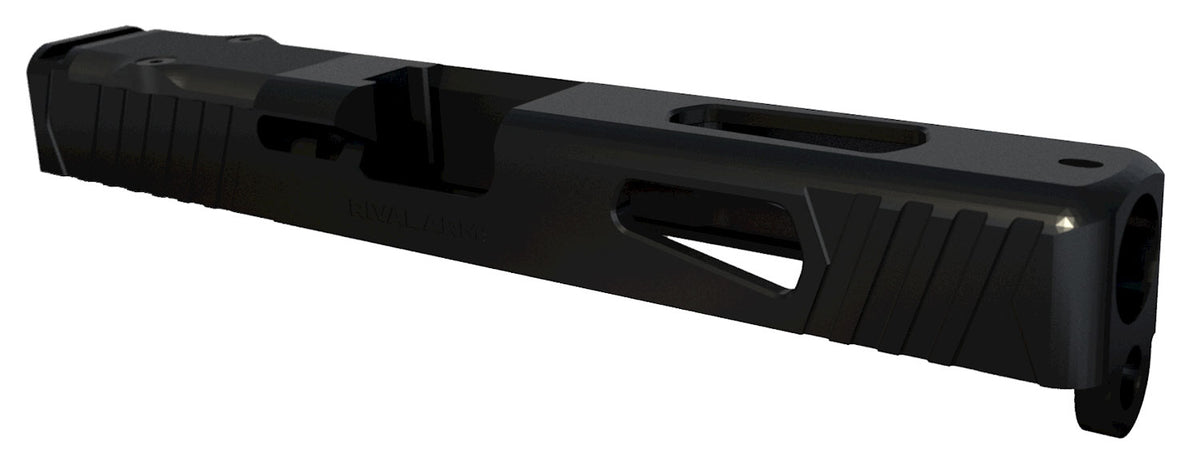 Rival Arms RA10G102A Glock 17 Gen3 Precision Slide A1 with RMR Cut Front/Rear Serrations QPQ Black