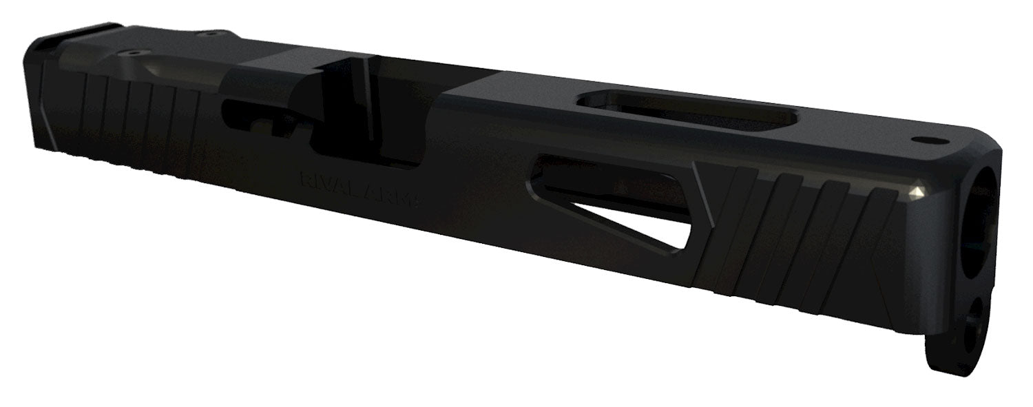 Rival Arms RA10G102A Glock 17 Gen3 Precision Slide A1 with RMR Cut Front/Rear Serrations QPQ Black