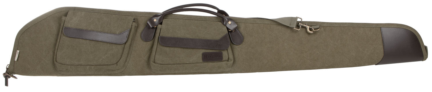 Heritage Cases 54352 North Platte Soft Shotgun Case 52" Olive Cotton Canvas Leather