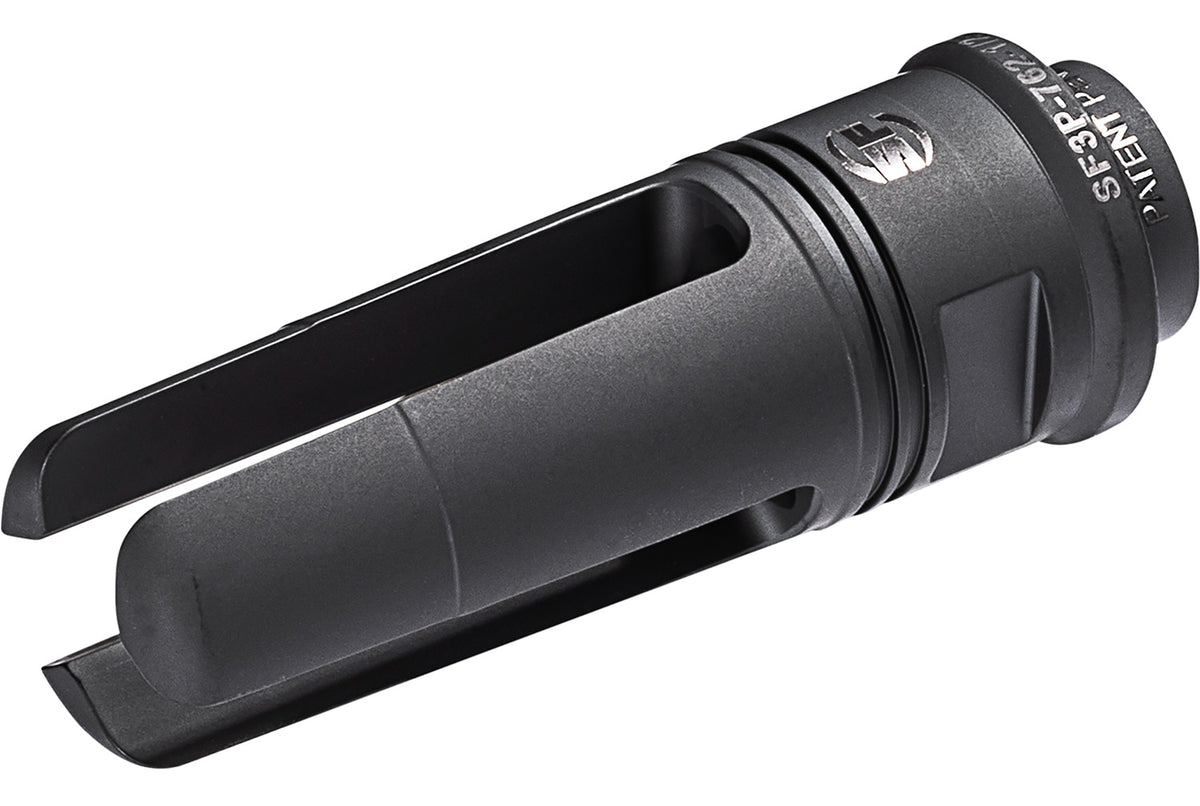 SureFire SF3P 3-Prong Flash Hider for AR-10 7.62x51mm NATO - DLC Stainless, 2.60" OAL