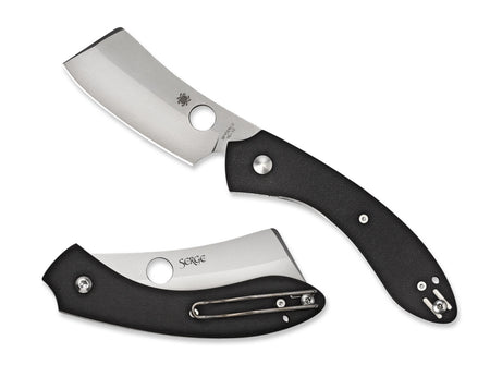 Spyderco C177GP ROC 3.07" Cleaver Folding Pocket Knife Matte Gray VG-10 SS Blade Black G10 Handle