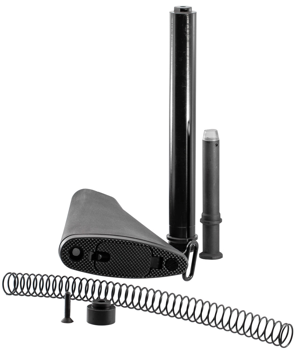 TacFire AR-10 A2 Stock Kit with Buffer and Spring Polymer Black
