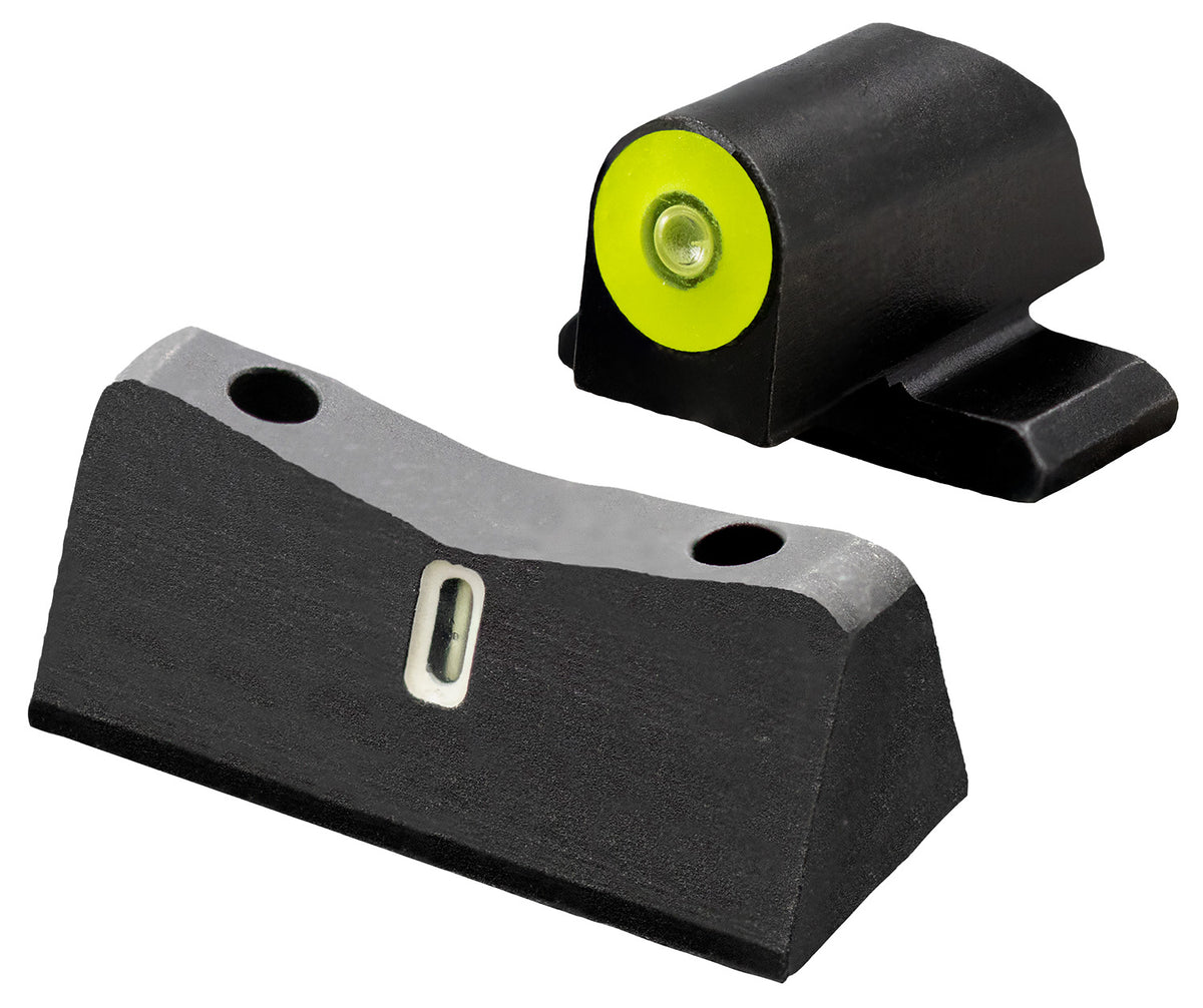 XS DXT2 Big Dot Night Sight Set - Sig Sauer & Springfield Armory - Green Tritium Front Yellow Outline, White Outline Bar Rear