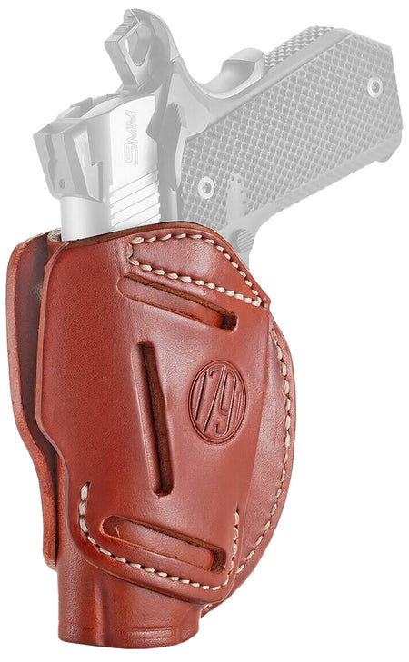 1791 Gunleather 3WH1CBRA IWB/OWB Concealment Holster Size 01 Classic Brown Leather 1911 Ambidextrous