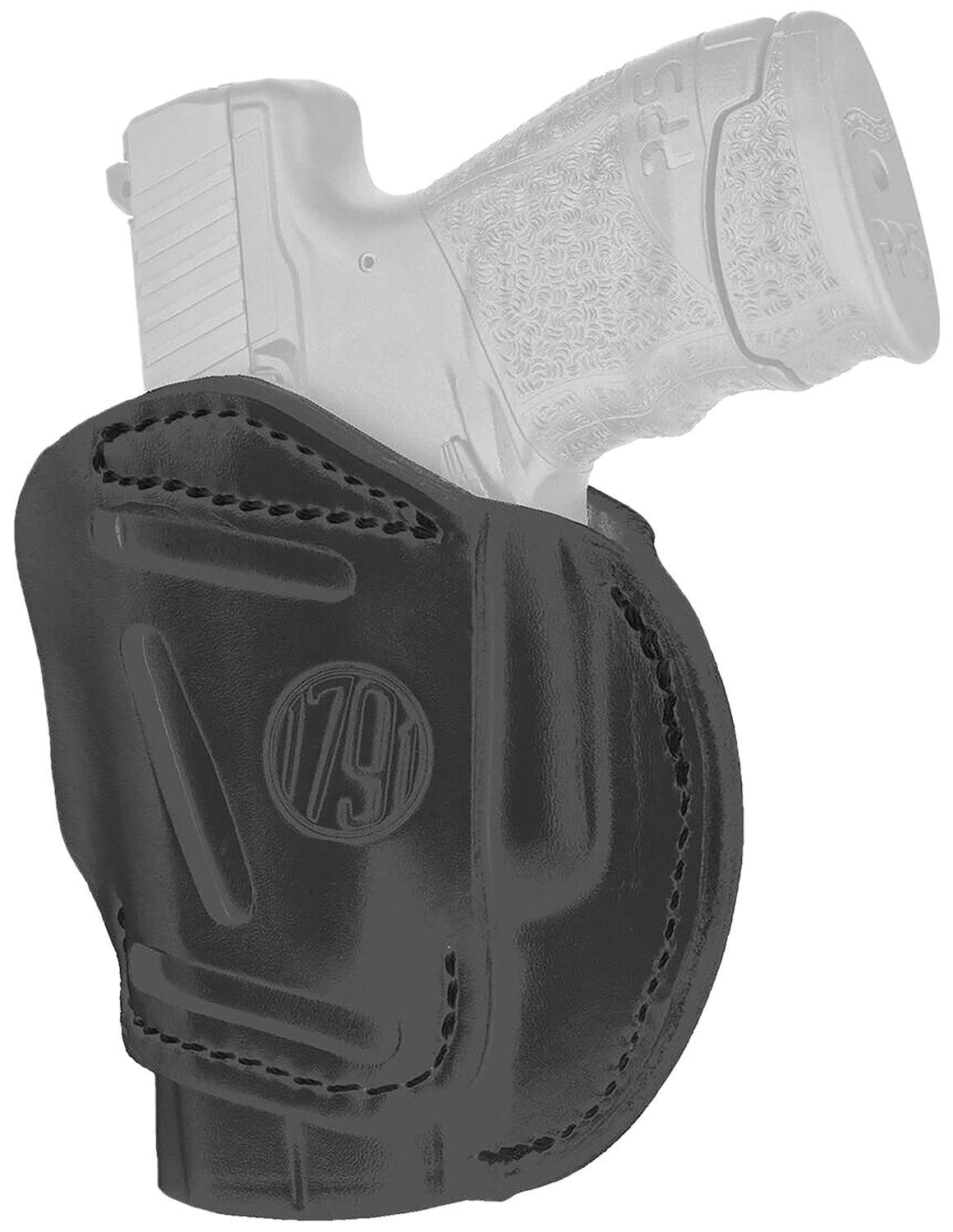 1791 Gunleather 3WH3SBLA Ambidextrous 3-Way IWB OWB Leather Holster Stealth Black Sz 03