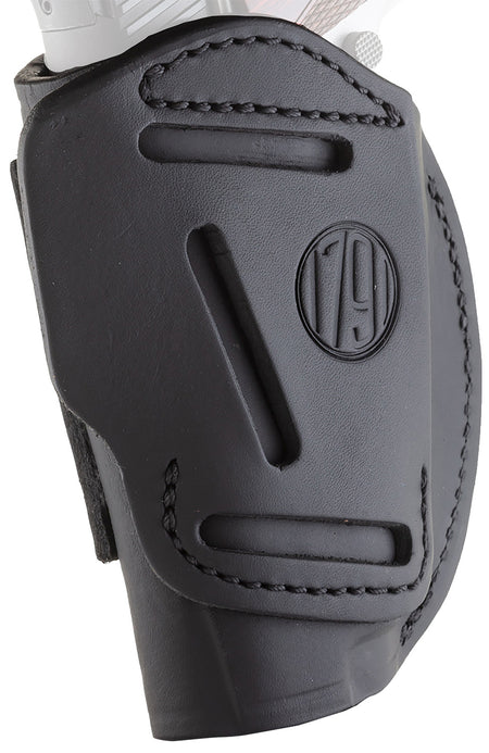 1791 Gunleather Size 01 Stealth Black Steerhide 4-Way Holster IWB/OWB Belt Clip - 3-4" 1911 Compatible