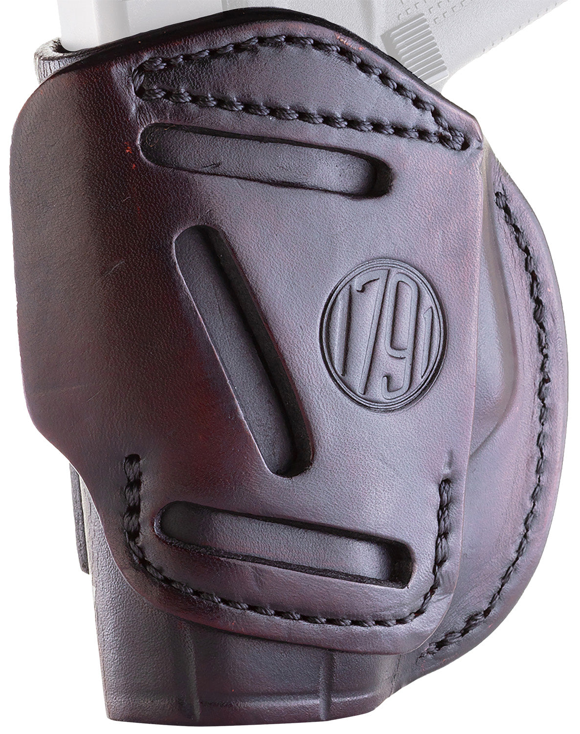1791 Gunleather Size 02 Signature Brown Steerhide 4-Way Holster IWB/OWB Belt Clip - Ruger LCP / S&W Bodyguard / Glock 43 Right Hand
