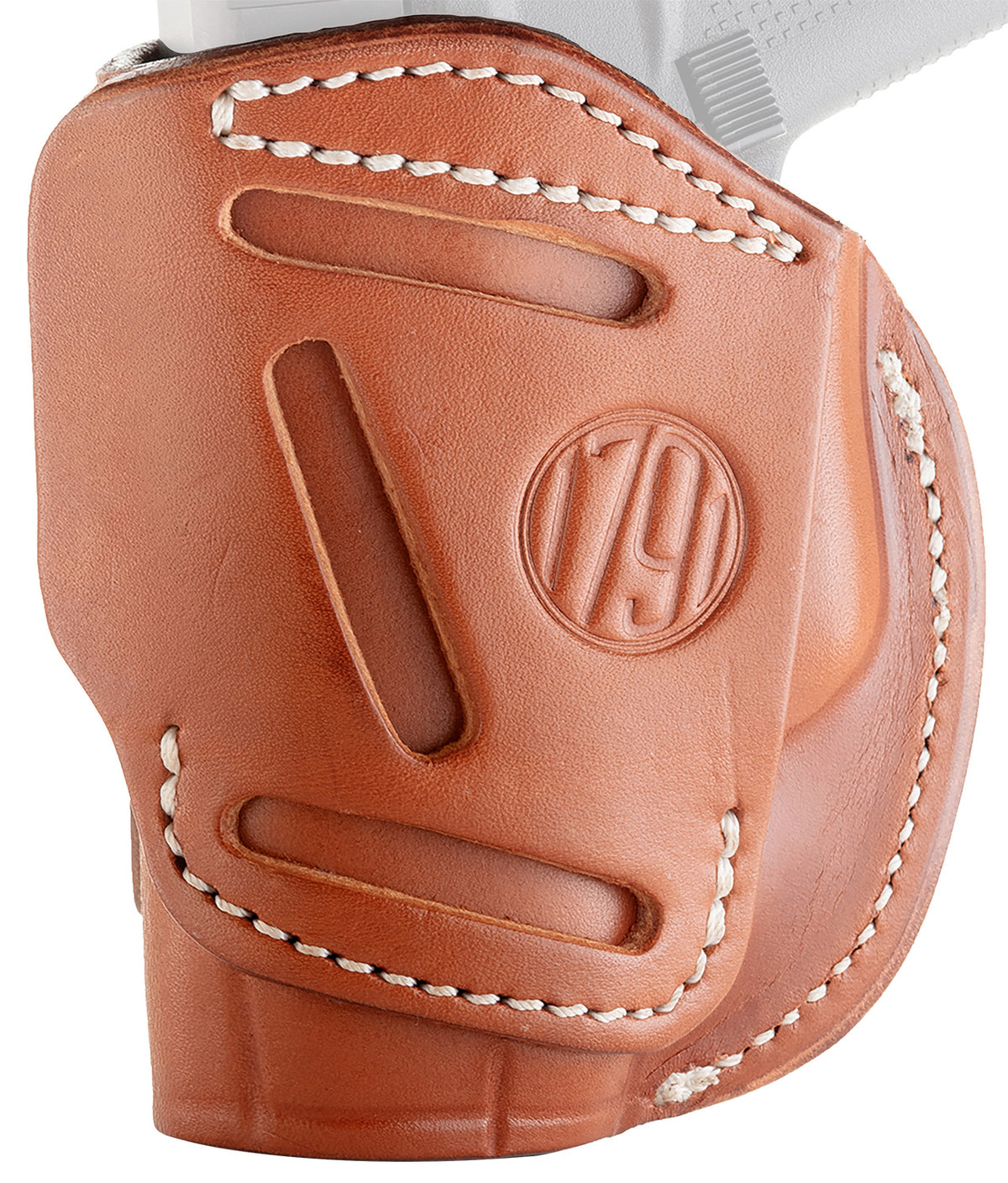 1791 Gunleather Size 02 Classic Brown Steerhide 4-Way Holster IWB/OWB Belt Clip - Ruger LCP / S&W Bodyguard / Glock 43 Right Hand