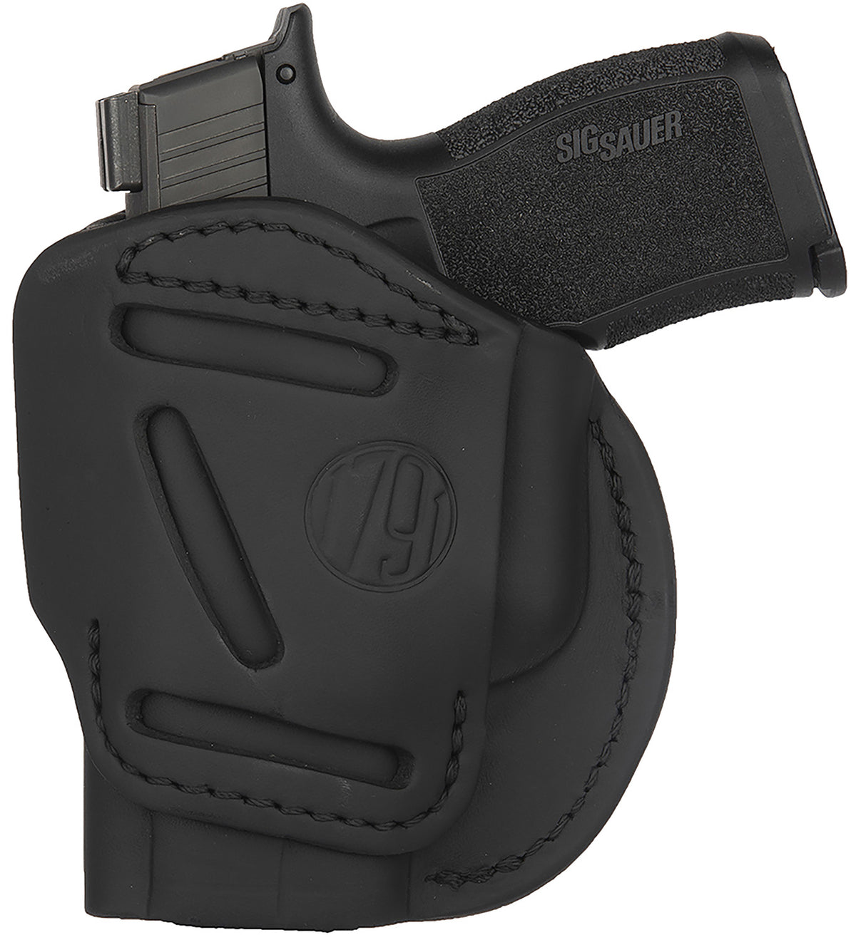 1791 Gunleather Size 03 Stealth Black Steerhide 4-Way Holster IWB/OWB Belt Clip - Glock 26 / Ruger LC9 / M&P Shield 2.0 Right Hand