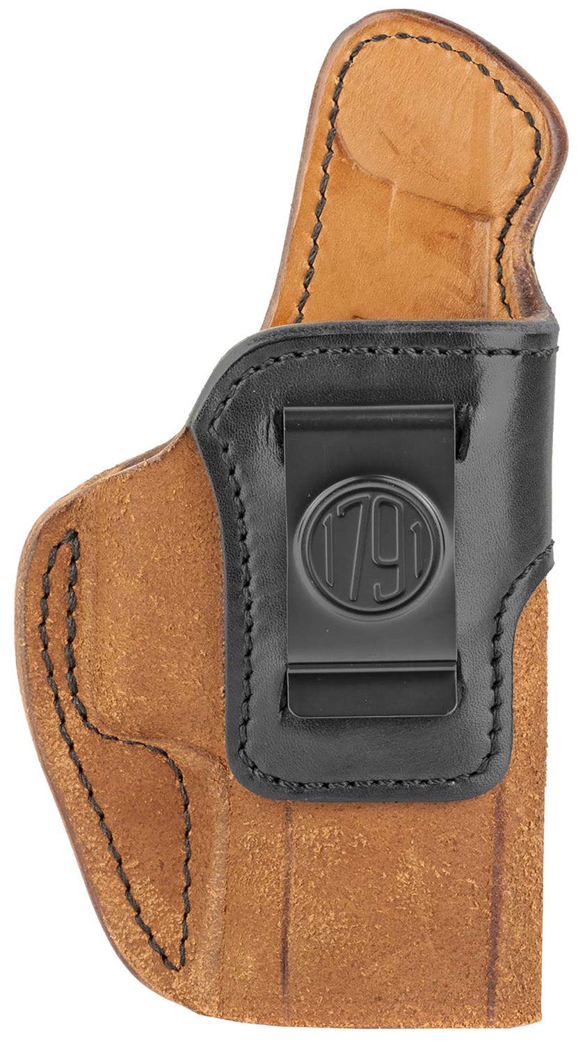 1791 Gunleather Rigid IWB Holster Size 05 Black/Brown Leather Belt Clip Sig P226/Springfield XDMc Right Hand