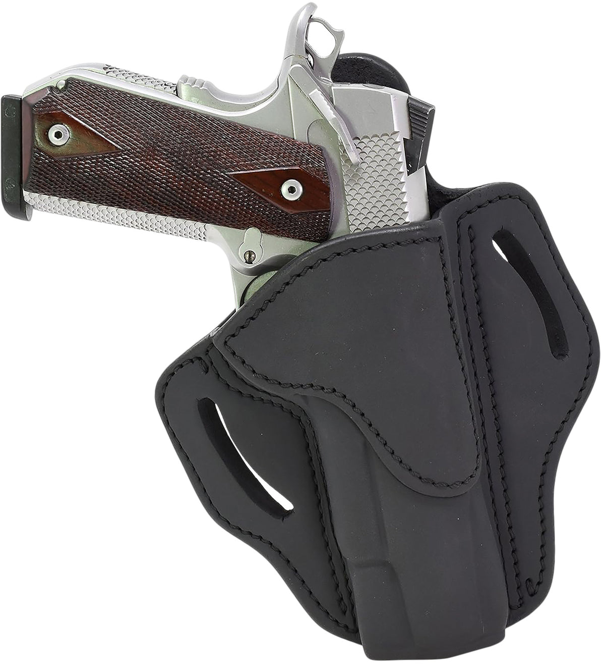 1791 Gunleather OWB Belt Holster Size 01 Stealth Black Leather for 1911/Browning HP Right Hand