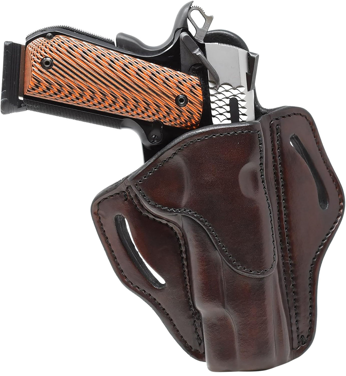 1791 Gunleather BH1SBRR OWB Belt Slide Holster Signature Brown Leather Fits 4-5" 1911 Right Hand