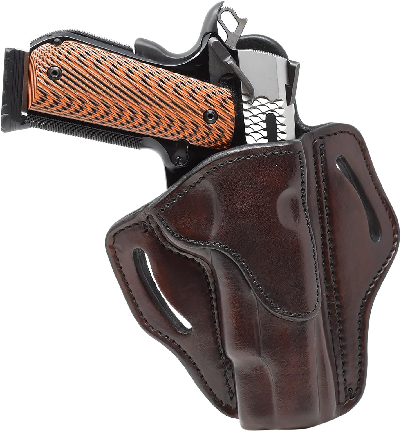 1791 Gunleather BH1SBRR OWB Belt Slide Holster Signature Brown Leather Fits 4-5" 1911 Right Hand