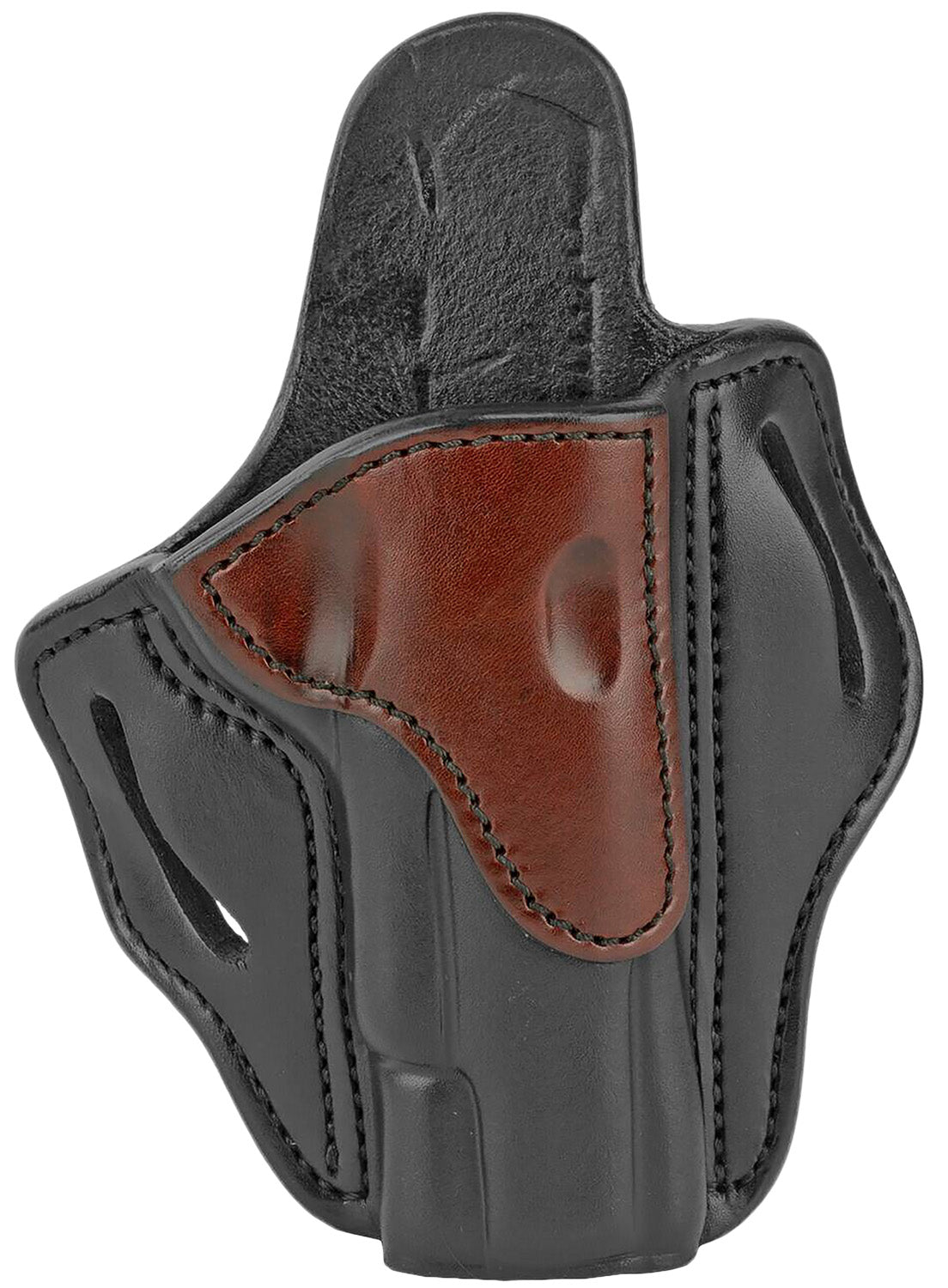 1791 Gunleather BH1 Outside-the-Waistband Brown on Black Leather Belt Slide 1911 4-5"
