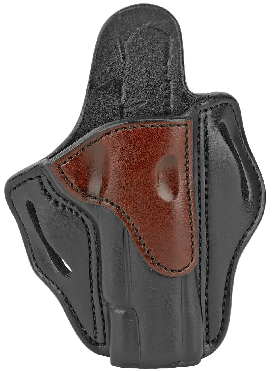 1791 Gunleather BH1 Outside-the-Waistband Brown on Black Leather Belt Slide 1911 4-5"
