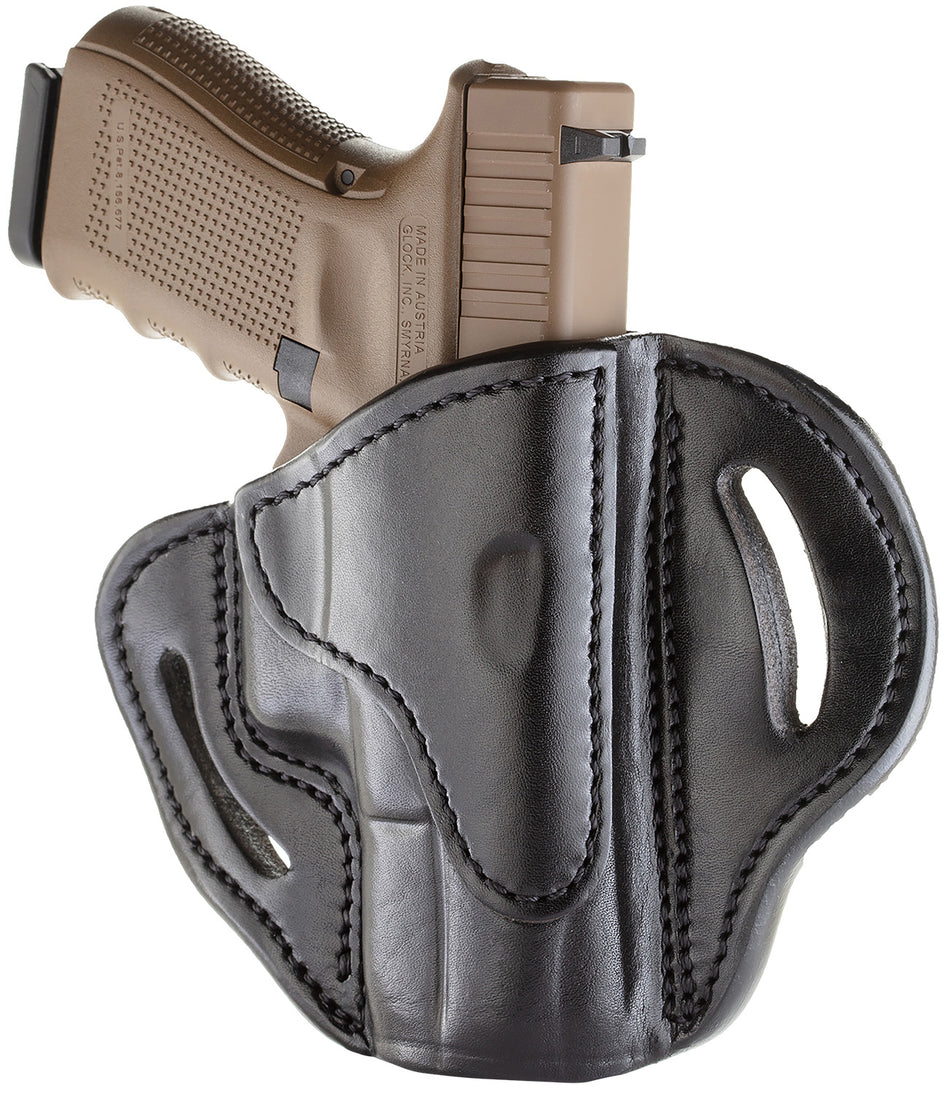 1791 Gunleather BH2.1 Outside-the-Waistband Stealth Black Leather Belt Slide Glock 17/Shield/XD Right Hand