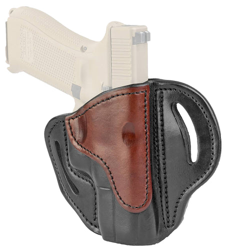 1791 Gunleather BH2.1 Outside-the-Waistband Black/Brown Leather Belt Slide Glock 17/Shield/XD Right Hand