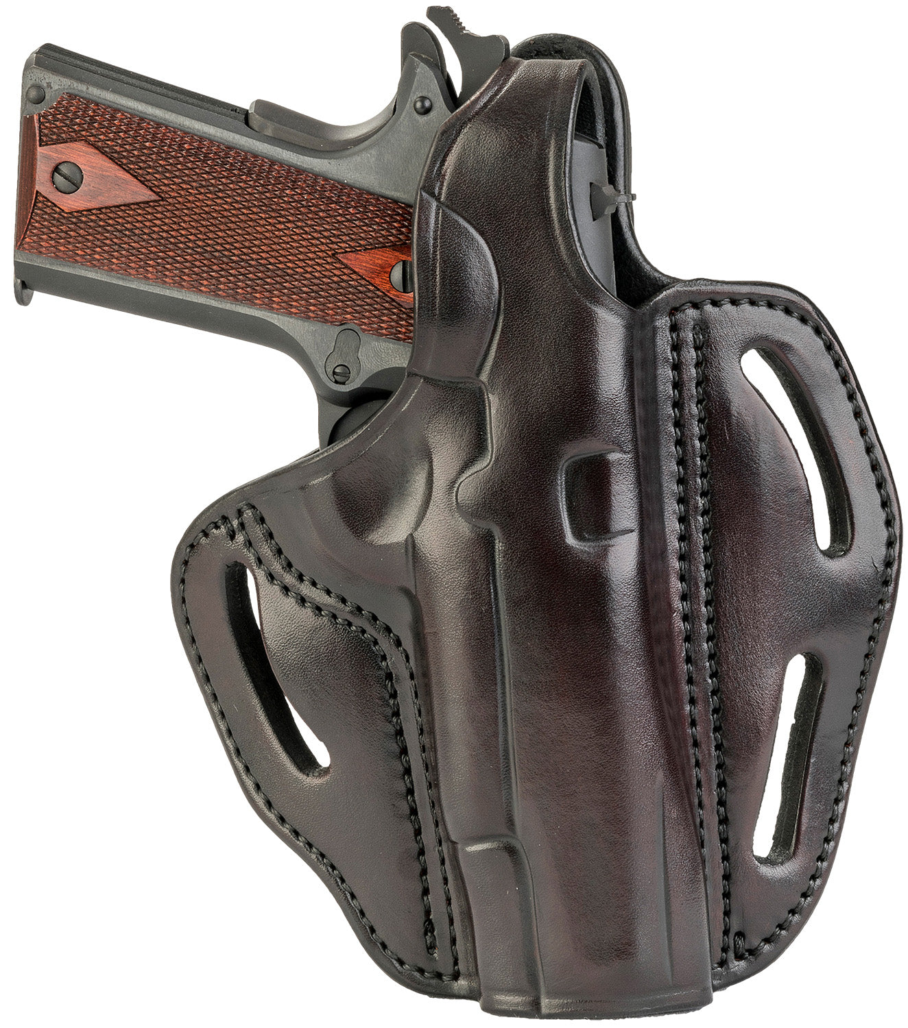 1791 Gunleather BHX Outside-the-Waistband Signature Brown Leather Belt Slide w/Retention Strap 1911 4-5"