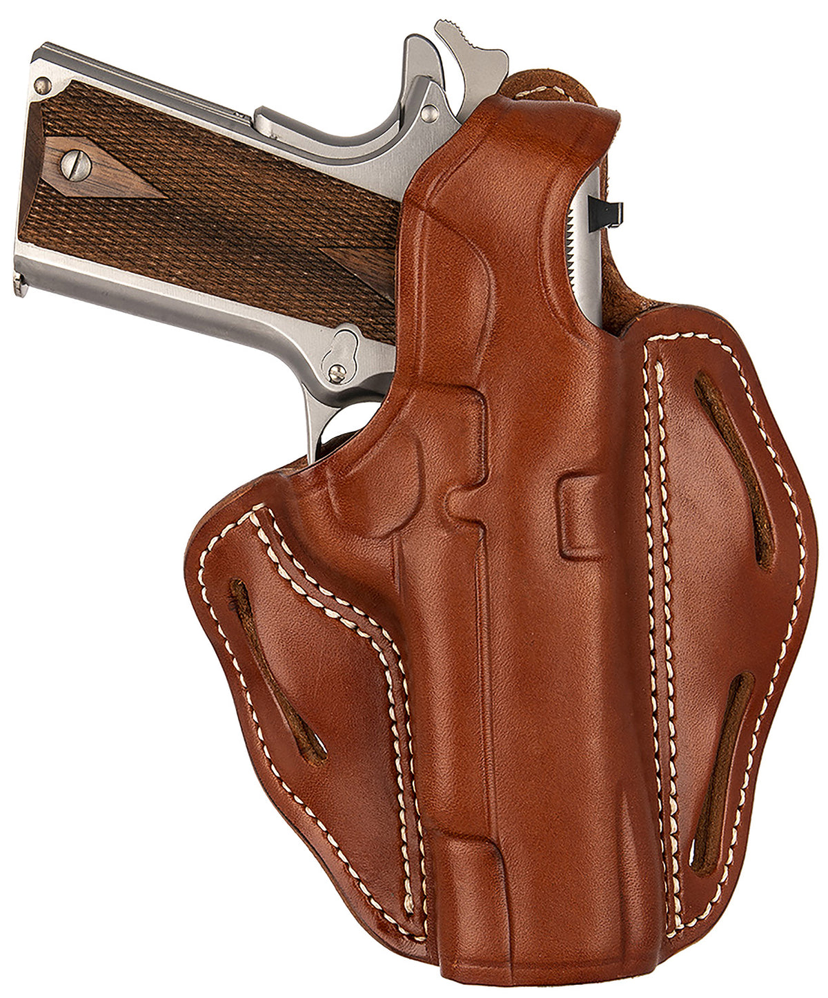1791 Gunleather BHX Outside-the-Waistband Classic Brown Leather Belt Slide w/Retention Strap 1911 4-5"