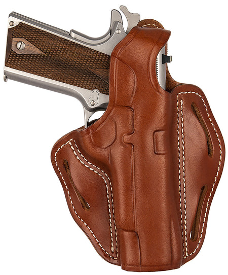 1791 Gunleather BHX Outside-the-Waistband Classic Brown Leather Belt Slide w/Retention Strap 1911 4-5"