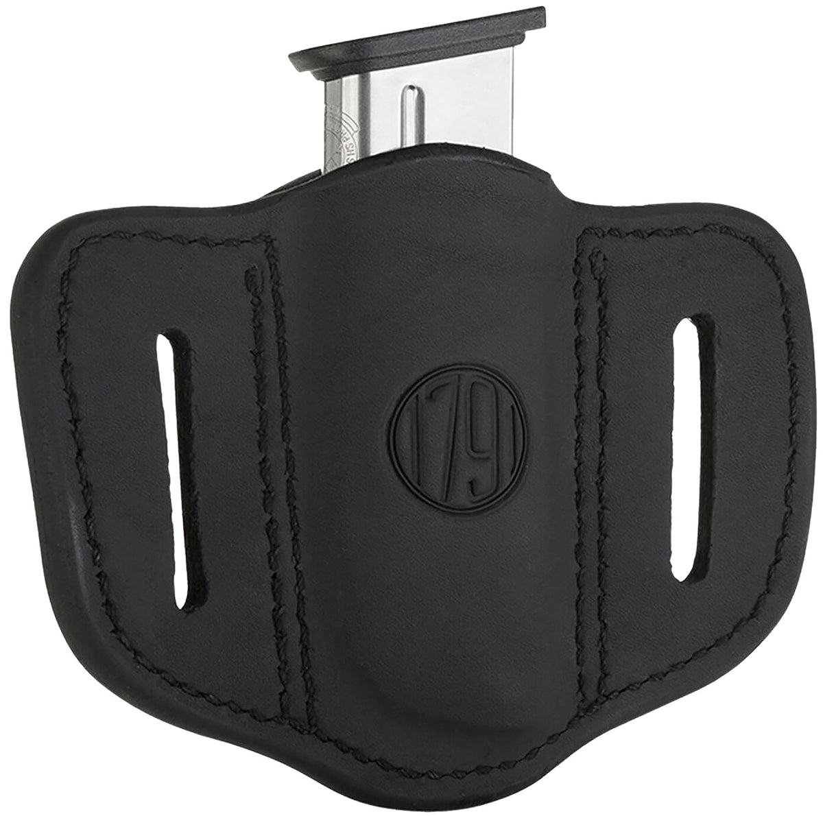 1791 Gunleather MAG1.1 Single Stack Magazine Holster Stealth Black Leather Ambidextrous
