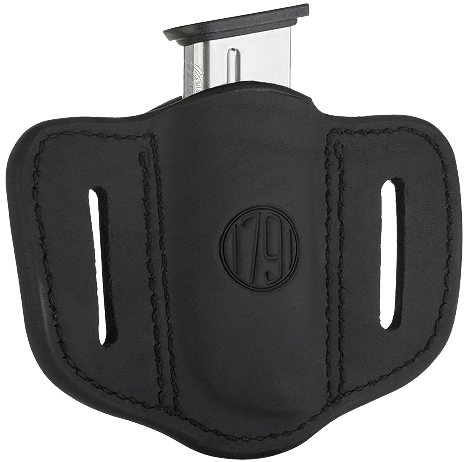 1791 Gunleather MAG1.1 Single Stack Magazine Holster Stealth Black Leather Ambidextrous