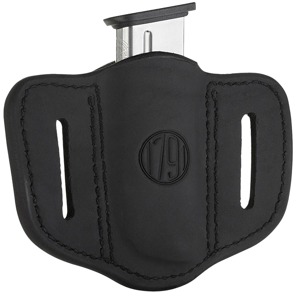 1791 Gunleather MAG1.1 Single Stack Magazine Holster Stealth Black Leather Ambidextrous
